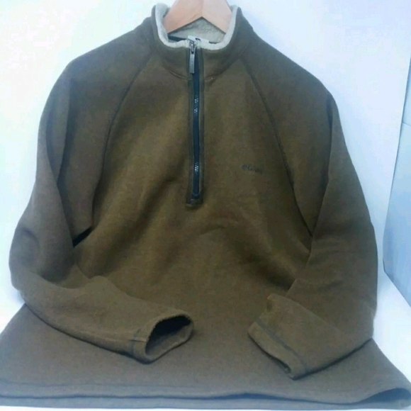 Columbia Sportswear Men's Large Brown Pullover Zip - Picture 1 of 6